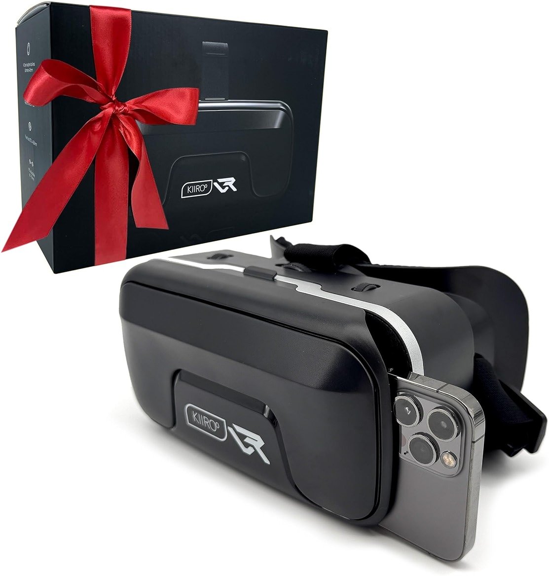 Kiiroo VR Phone Holder – Mobile VR Glasses for iPhone, Android & Windows, Fits 5.5"-7.2" Devices, Adjustable IPD & Focus, Glasses-Friendly, 40mm HD Aspherical Lens - Product Image