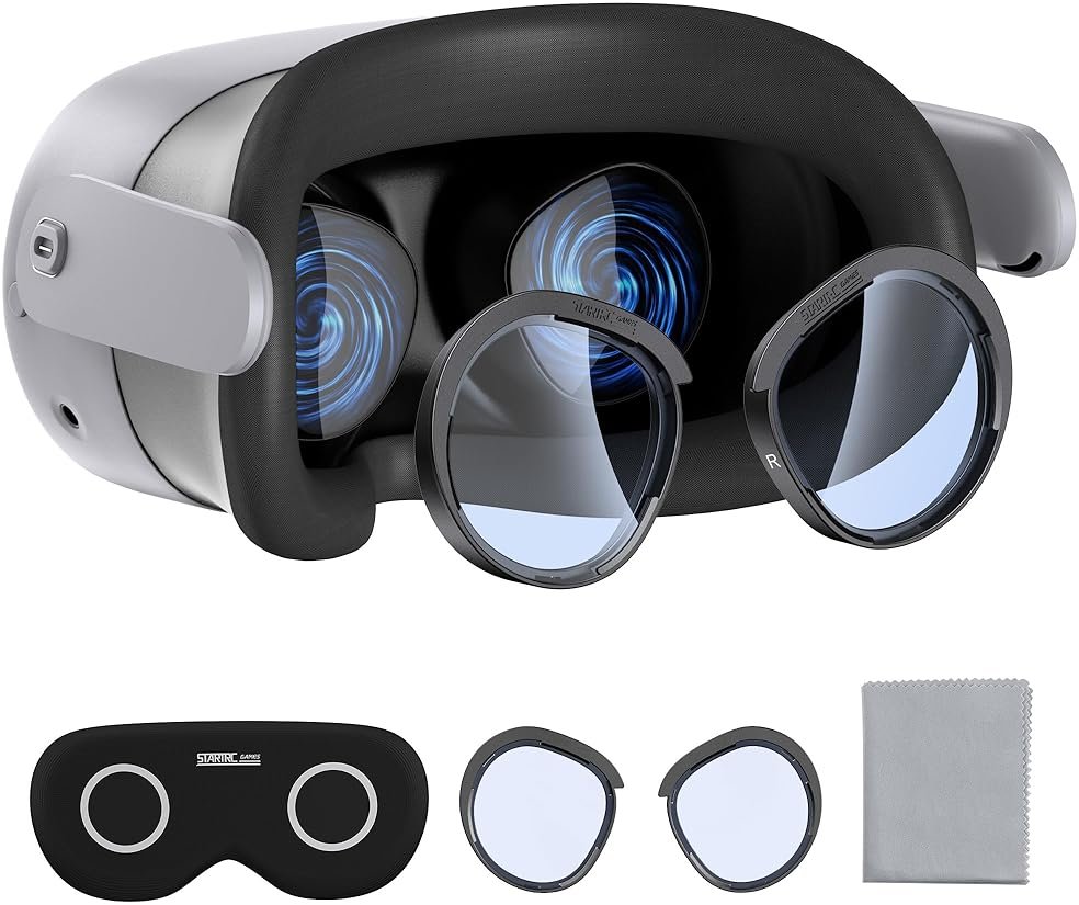 STARTRC GAMES Lens Protector Set Compatible with Meta Quest 3S Accessories, Soft Lens Protector Cover, Glasses Spacer with Blue Light Blocking Glasses for Oculus Quest 3S/Quest 2 (Not Fit for Quest 3) - Product Image