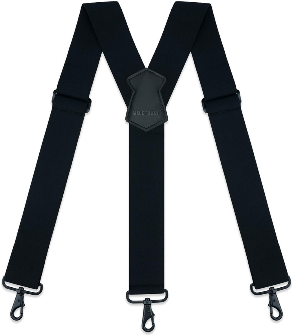 MELOTOUGH Suspenders for Men 2 Inch Wide Y Back Adjustable Elastic Big and Tall Suspenders with Swivel Hooks for Jeans - Product Image