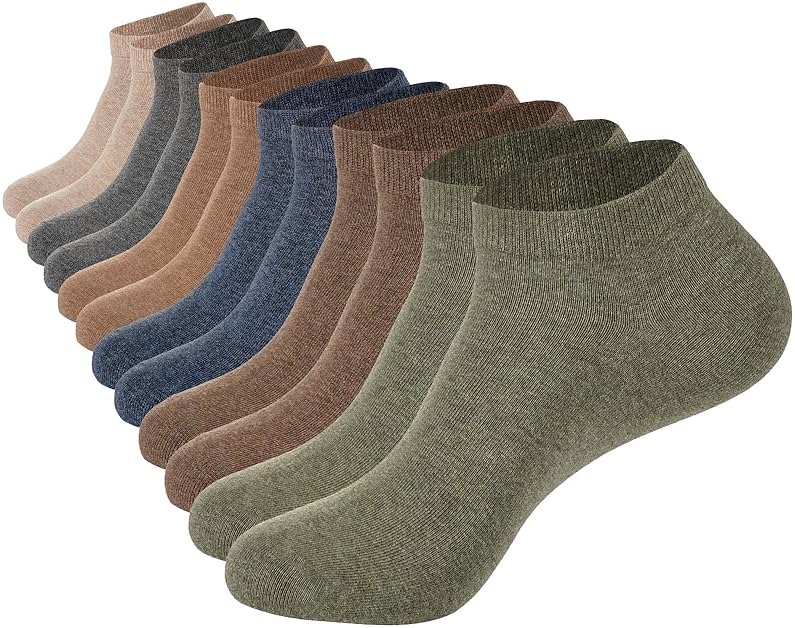 Losa Kute 6 Pairs Mens Ankle Socks Cotton Low Cut Socks for men 9-11 10-13 - Product Image