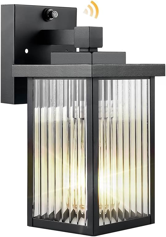 hameso Dusk to Dawn Outdoor Wall Light Fixture, Waterproof Exterior Porch Light with Tempered Glass, Wall Lantern for House Front Door Garage Patio - Product Image