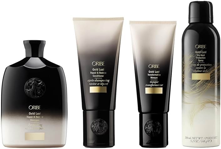 ORIBE Gold Lust Shampoo, Conditioner, Mask & Dry Heat Protection Spray Set - Product Image