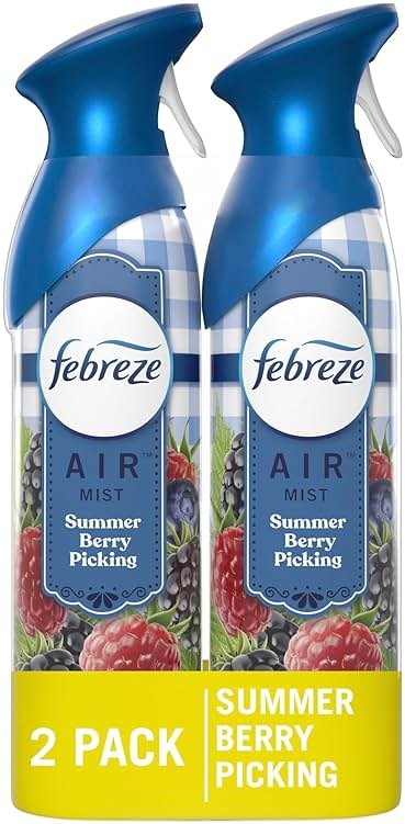 Febreze Air Freshener Spray, Odor-Fighting Room Spray, Summer Berry Picking Scent, 8.8oz, 2 Count - Product Image