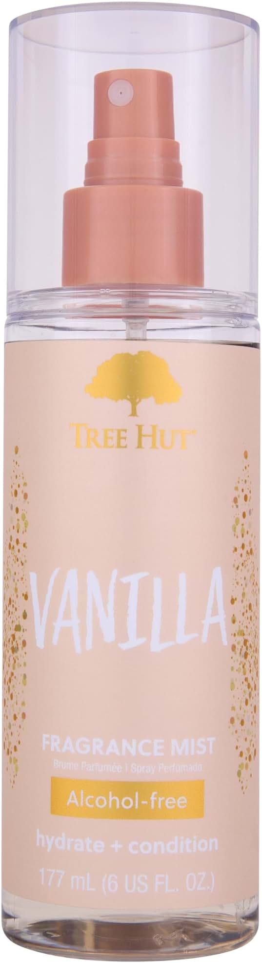 Tree Hut Vanilla Hair & Body Mist, Hydrating & Alcohol-Free Body Spray, Fragrance with Vanilla, Sandalwood & Coconut Notes, Alcohol-Free Formula, Spray, 6 Fl Oz. - Product Image