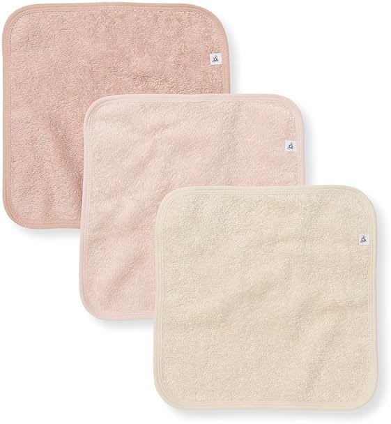 Burt's Bees Baby Washcloths for Infants, 100% Organic Cotton, Soft and Absorbent Knit Terry Face Towel, 9 x 9 in, 3-Pack - Product Image