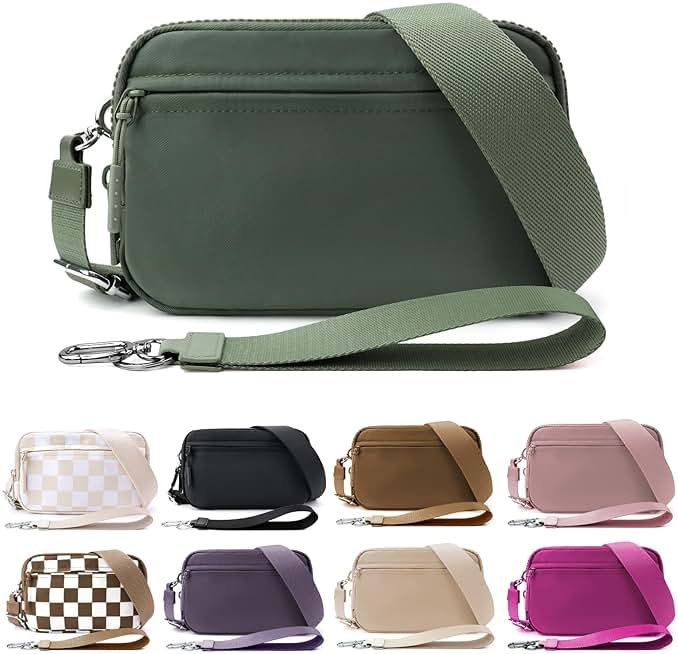 IBEE Dual Wristlet Wallets for Women RFID Blocking Crossbody Wallets Purse with ID Window Large Wristlet Purse Nylon - Product Image