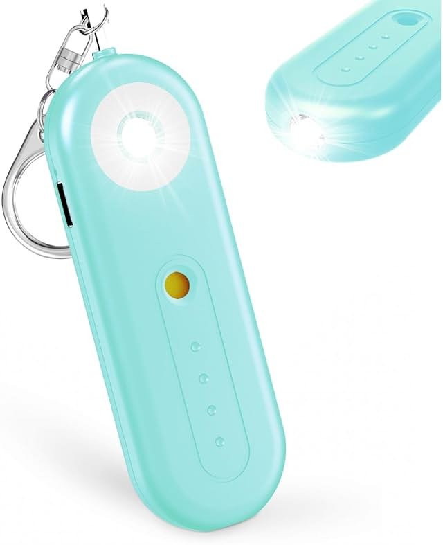 Rechargeable Personal Safety Alarm for Women - 130dB Self Defense Keychain Alarm Whistle with SOS Strobe Light, Low Battery Notice - Security Protection Devices for Kids Elderly College Essentials - Product Image