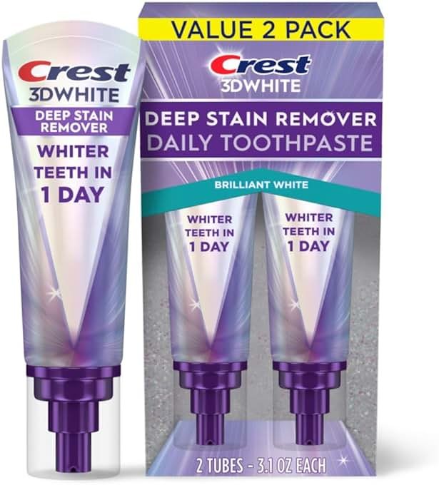 Crest 3DWhite Brilliance Deep Stain Remover Brilliant White Toothpaste - 3.1oz/2pk - Product Image