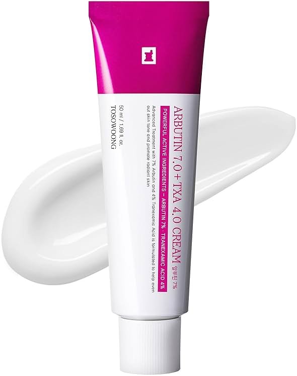 TOSOWOONG Arbutin 7% + Tranexamic Acid 4% Cream, 70,000ppm Arbutin, 40,000ppm TXA, Niacinamide, Glutathione, Dark Spots, Freckle, Blemishes, Pigmentation, Korean Skin Care, 50ml, 1.69 fl.oz. - Product Image