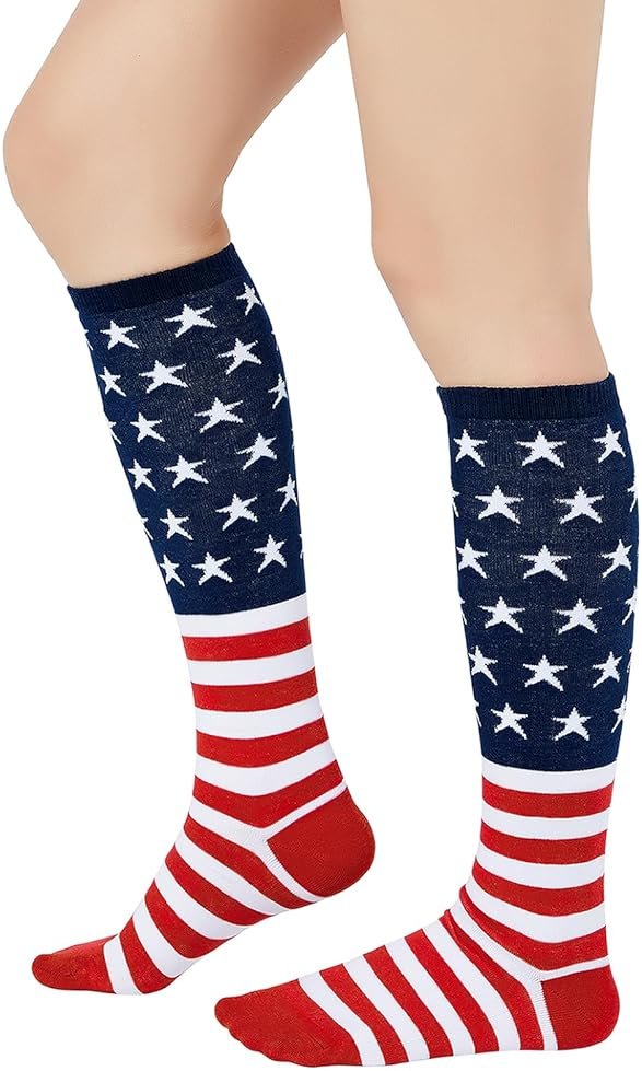 American Trends Women's Knee High Socks, Novelty Holiday Printed Tall Tube Socks, Casual & Party Athletic Sports Stockings - Product Image