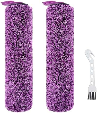 MengTiger Roller Brush Replacement Parts for Shark Hydroduo WW200/ WW201/ WW205/ WW201Q Cordless Wet Dry Hard Floor Vacuum Cleaner, 2 Roller Brush 1 Cleaning Brush - Product Image