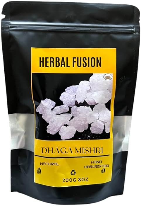 Herbal Fusion Dhaga Mishri, 8 Oz, 100% Natural, Gluten Free, Thread Crystals, Resealable Bags - Product Image
