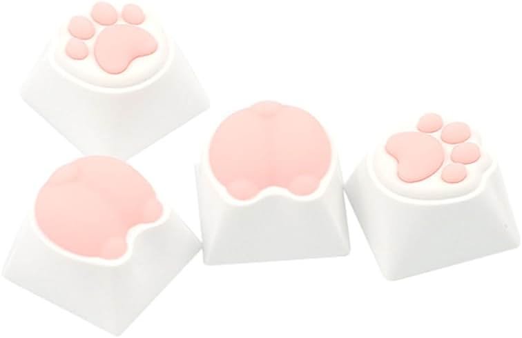 JCSMARTEC 4Pack Cute Pink Keycaps, Custom R4 Funny Cartoon Keycaps PBT Gaming ESC Backlit Key Cap for Mechanical Keyboard MX Switch - Product Image