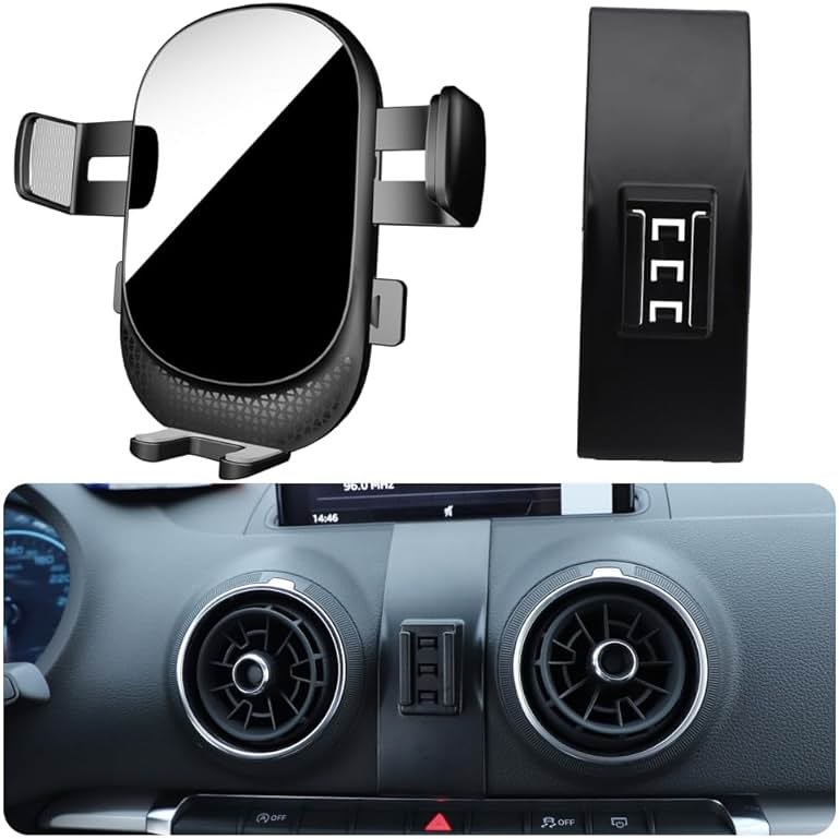 Car Phone Holder for Audi A3/S3/RS3 Auto Accessories [Only for Audi 2015-2020 A3 / S3 & 2017-2020 RS 3] [Auto Lock Hands Free Cell Phone Mount Car fits for iPhone & All Smartphones] - Product Image