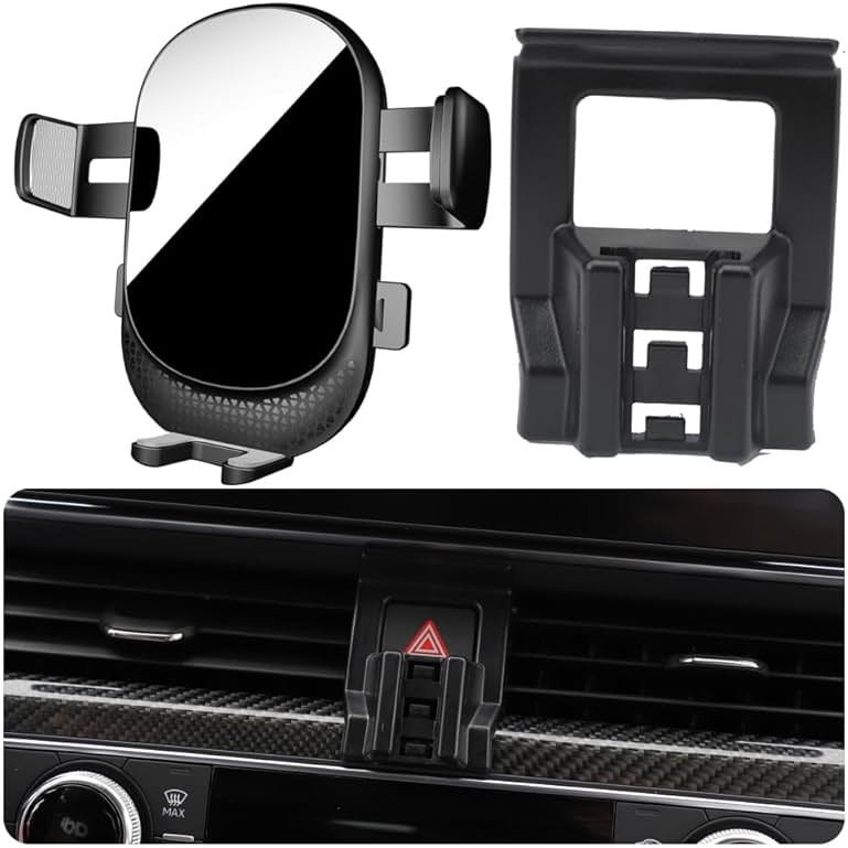 Car Phone Holder for Audi A4/S4/A5/S5/RS5 Auto Accessories [Only for Audi 2017-2025 A4 / S4 & 2018-2025 A5 / S5 / RS 5] [Auto Lock Hands Free Cell Phone Mount Car fits for iPhone & All Smartphones] - Product Image