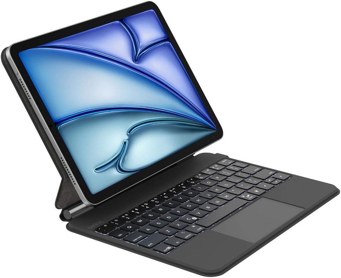 Belkin Pro Keyboard Case w/Magnetic Stand, Backlit Bluetooth Keyboard, Multi-Gesture Controls, Magnetic Apple Pencil Storage Compatibility, & Multimedia Keys for iPad Air 10.9" & iPad Pro 11" - Black - Product Image