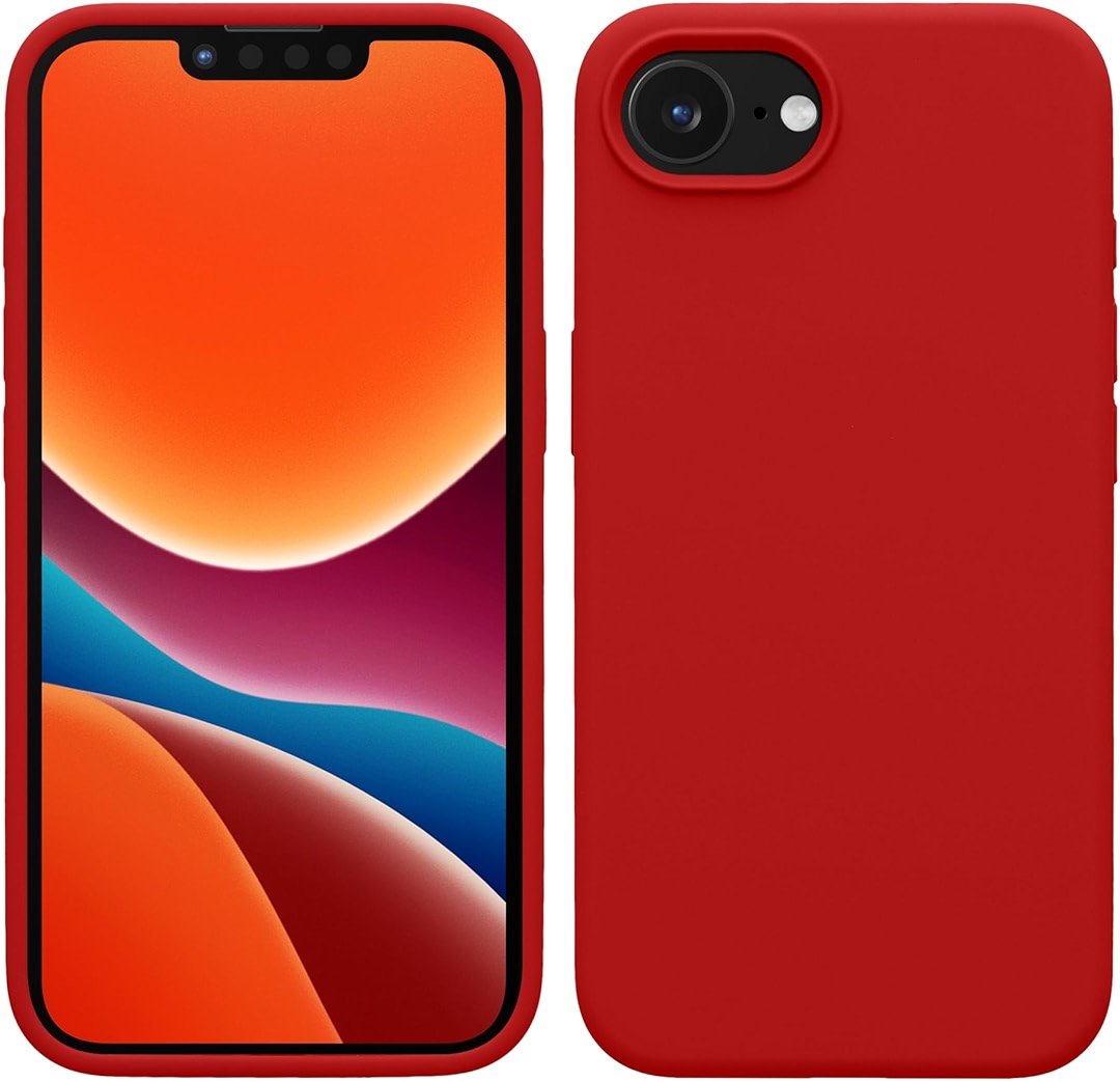 kwmobile Case Compatible with Apple iPhone 17e / iPhone 16e Case - TPU Silicone Phone Cover with Soft Finish - Classic Red - Product Image