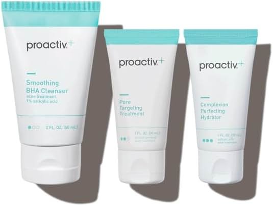 Proactiv+ 3 Step Advanced Skincare Acne Treatment – Salicylic Acid Face Wash, Benzoyl Peroxide Pore Minimizing Treatment, and Salicylic Acid Hydrating Moisturizer - 30 Day Complete Acne Skin Care Kit - Product Image