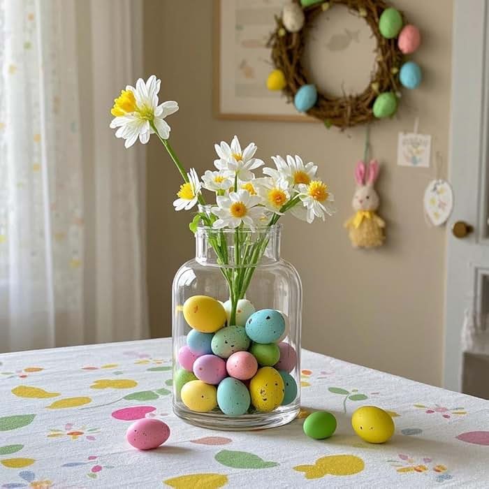 Allaugh Easter Egg Vase Filler: Lightweight Foam Eggs for Quick Spring Decor - Non-Toxic Toddler-Safe Centerpiece - Busy Mom's Easter Brunch & Egg Hunt Table Upgrade - Product Image