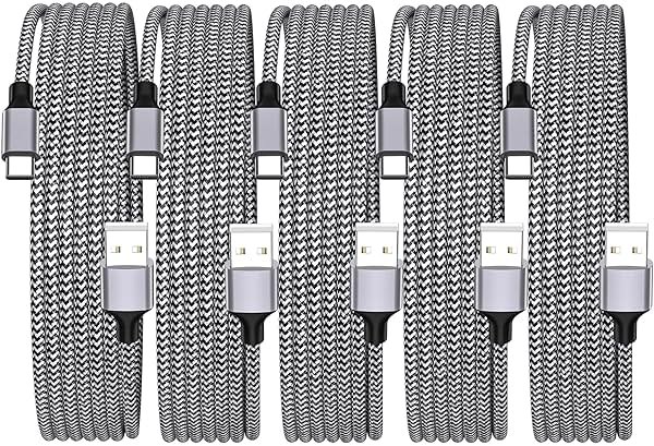 [Apple MFi Certified] iPhone 17 Charger Cable, Linocell 5Pack USB A to Type C 60W Fast Charging Cord USB Type C Braided Cable for iPhone 17/17 Air/17 Pro/17 Pro Max/16 Pro/15/Galaxy S26/S25/Pixel/iPad - Product Image