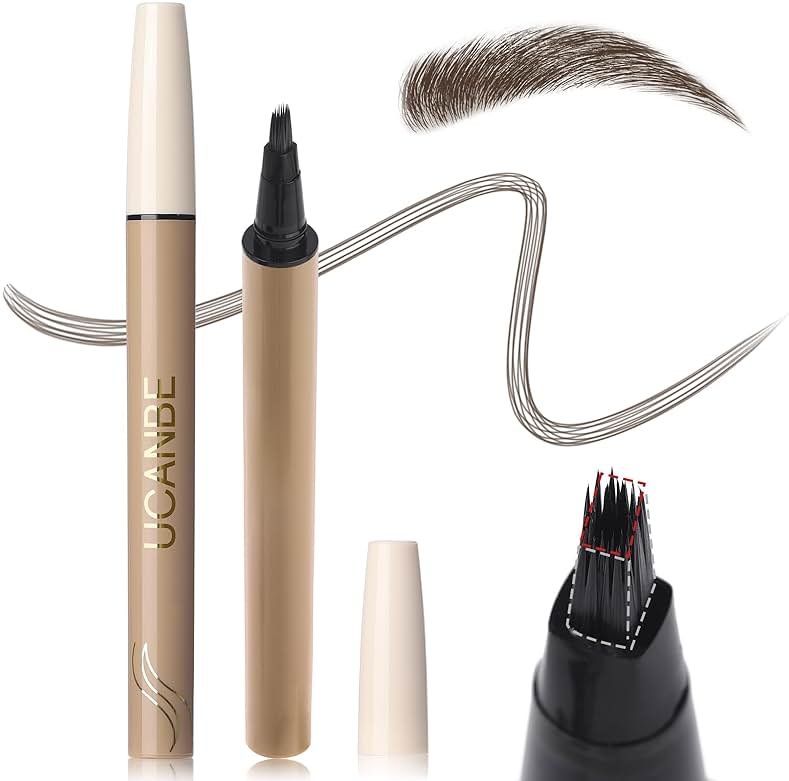 UCANBE Wild Natural Liquid Brow Pen - Microblading Eyebrow Pencil with Brow-Fection Angled Brush, Waterproof, Soft Bristles, Natural-Looking Brows, Last All Day for Women Girls Makeup(Dark Brown) - Product Image