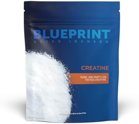 Blueprint Bryan Johnson Creatine Monohydrate Powder – Amino Acid Powder - Supplement Supports Muscle Growth, Recovery, Strength & Focus – Unflavored Creatine for Women & Men – 5g Dose – 100 Servings - Product Image