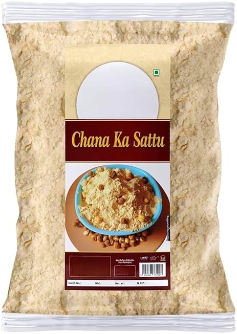 Organics Sattu Powder | Gluten Free Roasted Black Chana Flour | 100% Natural & Gluten Free Chana Sattu l Atta with High Fiber | Sattu Drink Powder- 240g|Roasted Chickpeas Flour - Product Image