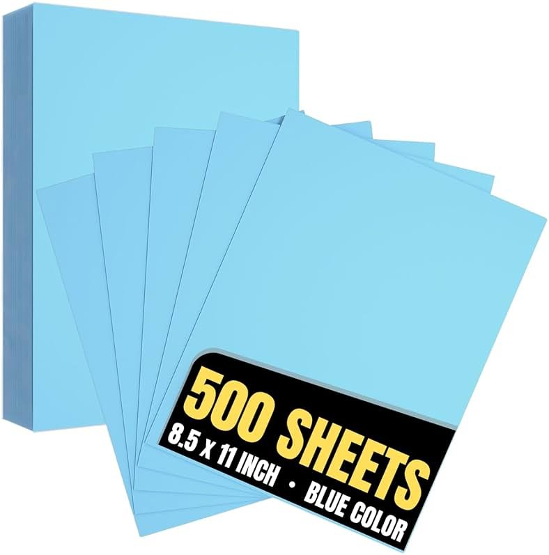 1InTheOffice Blue Copy Paper, Printer Paper, Pastel Colored Copy Paper, 20 lbs., 8.5" x 11", 500 Sheets Pack - Product Image