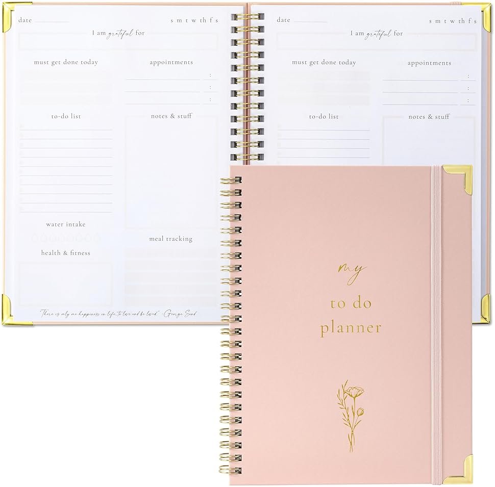 Beautiful To Do List Notebook - Aesthetic Daily Planner to Easily Organize Your Tasks And Boost Productivity - Stylish Undated ADHD Planner Gift and The Perfect School or Office Supplies For Women - Product Image