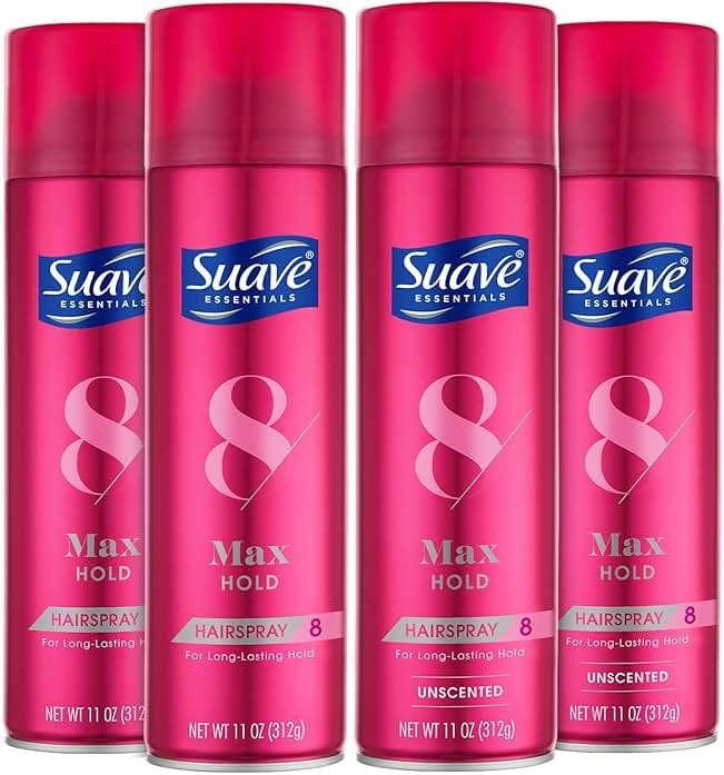Suave Hairspray, Max Hold Variety 4-Pack – Scented + Unscented Hairspray, 11 Oz Ea - Product Image