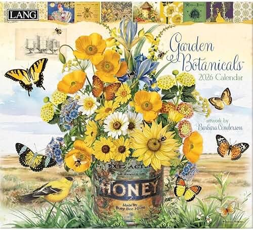 Lang, Garden Botanicals 2026 Wall Calendar by Barbara Anderson, 13.4'' X 12'', 12-Month Calendar with Stapled Binding - Product Image