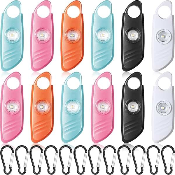 Relaxweex 12 Pcs Personal Safety Alarm for Women with LED Strobe Light and 12 pcs Keychain 130DB Loud Sound Personal Siren Emergency Self Defense Alarm Keychain Safety Devices for Women Men Elderly - Product Image