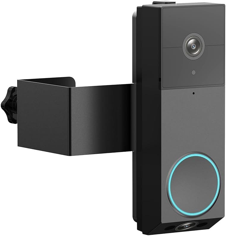Anti-Theft Door Mount for Wyze Duo Cam Doorbell Only, No-Drill Wyze Doorbell Camera Mount, Metal Adjustable Door Bell Kits for Home Rentals Room Black - Product Image