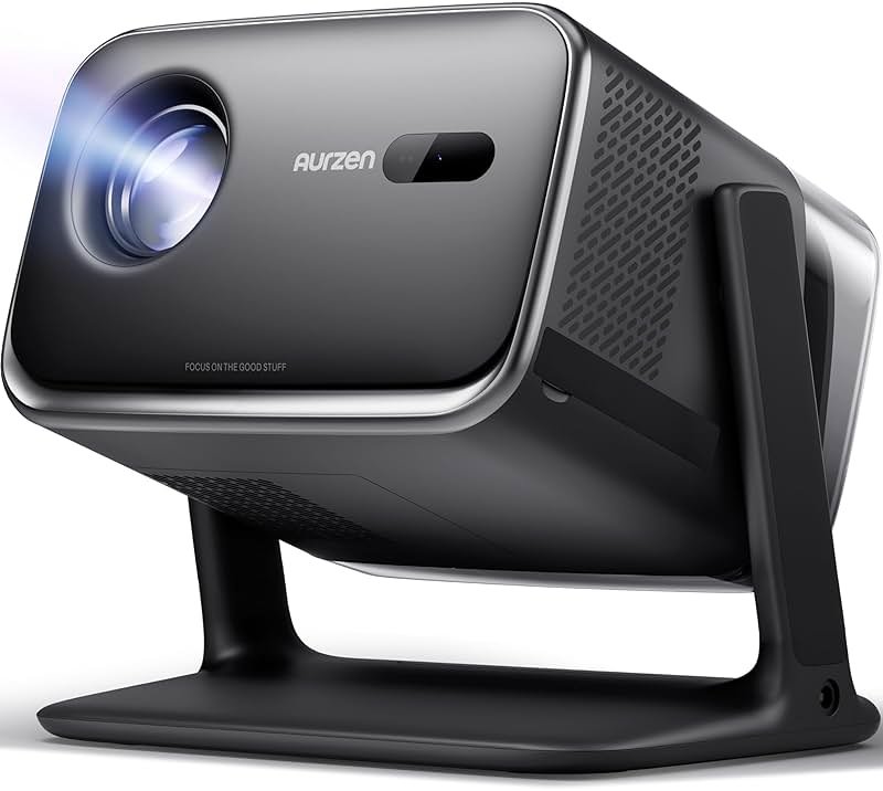 Aurzen BOOM mini Google TV Smart Projector with WiFi and Bluetooth, Voice Control, Family Mode, 20W Dolby Audio, Real-Time Focus,4K Supported Movie Projector for Bedroom/Home/Outdoor Live Sports,Black - Product Image