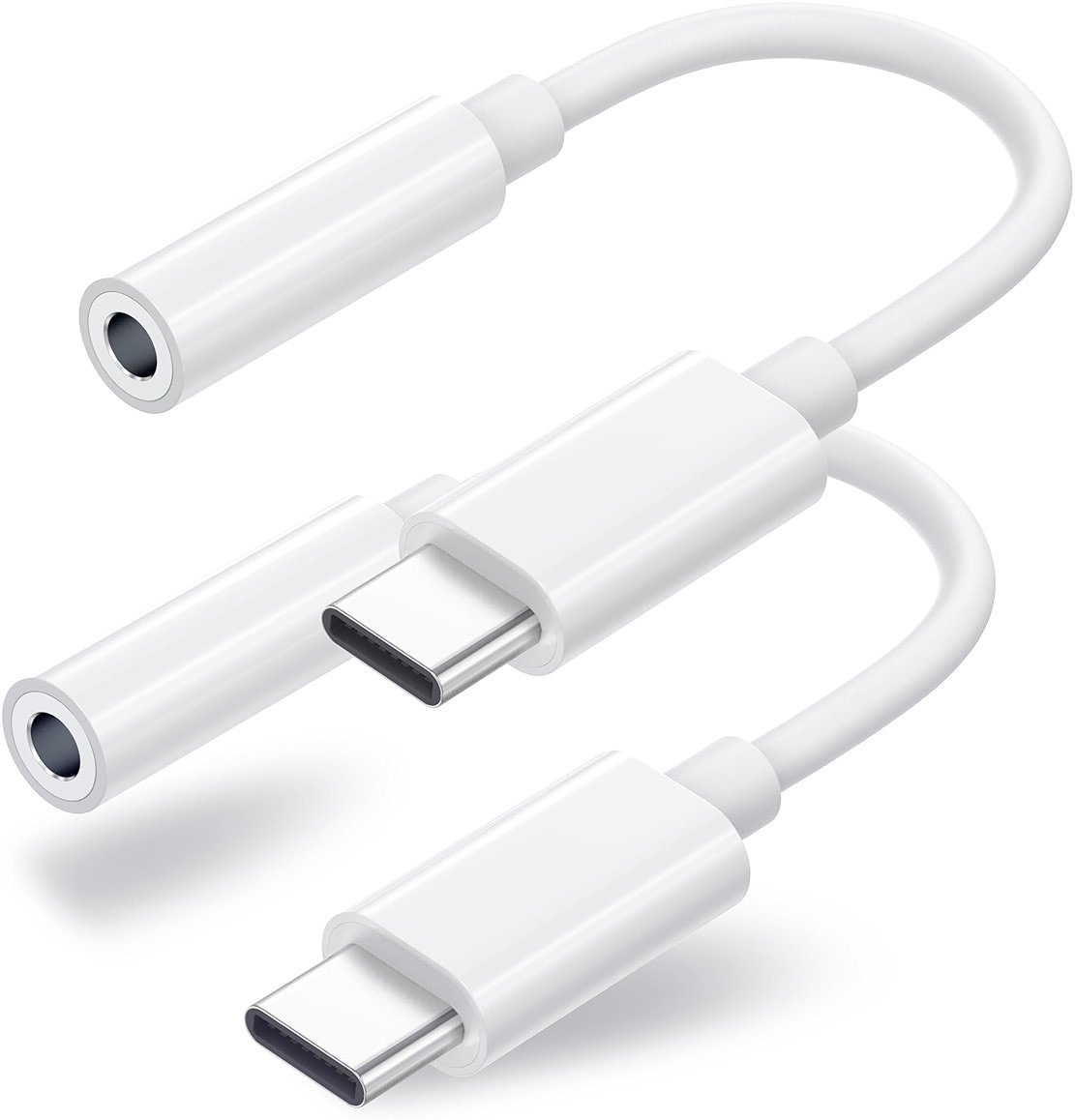 Duyasurs 2 Pack USB C to 3.5mm Headphone Jack Adapter, USB C to Aux Audio Dongle Cable Cord Compatible with iPhone 17/16/15 Pro/15 Pro Max, iPad Pro, MacBook, Samsung S21-24, Pixel 7/6/5 - Product Image