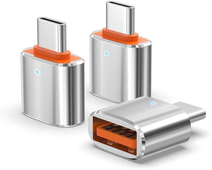 Duyasurs 3Pack Upgraded USB C to USB Adapter, High-speed data Transfer, USB C Male to USB 3.0 Female OTG Adapter for iPhone17 16 15, Mac, iPad, Samsung Galaxy S24 S25,Notebook, and More Type C Devices - Product Image