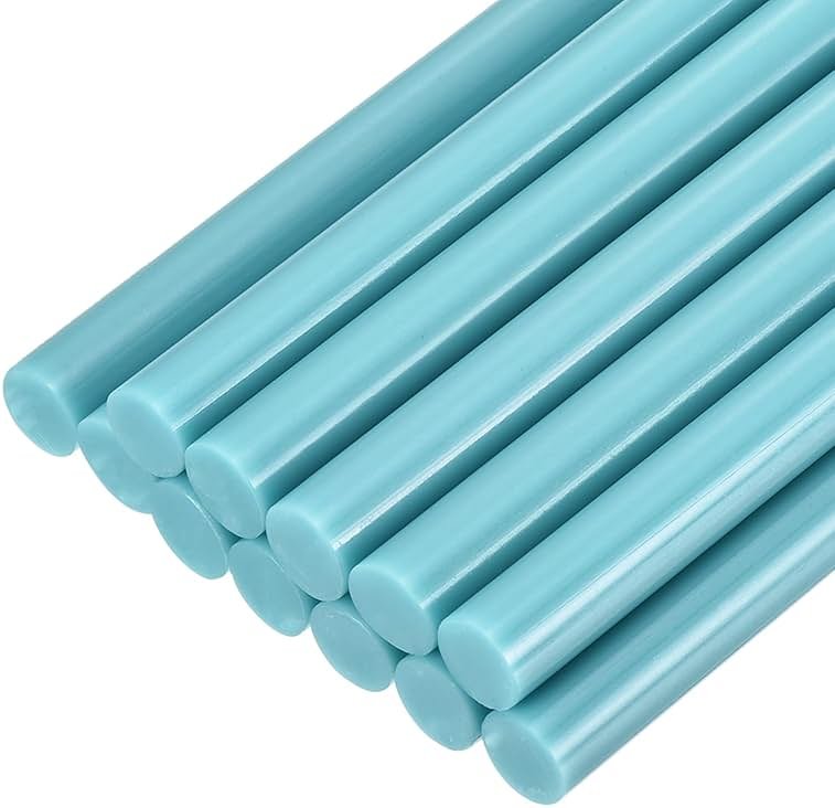 uxcell Mini Hot Glue Sticks for Glue Gun 11mm x 100mm Light Blue 12pcs - Product Image