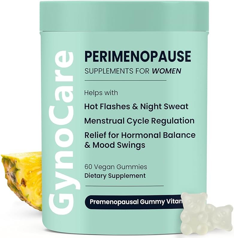 Perimenopause Supplements Women | Premenopausal Gummy Vitamins | Relief for Hormonal Balance & Mood Swings | Supports Menstrual Cycle Regulation | 60 Vegan Gummies - Product Image