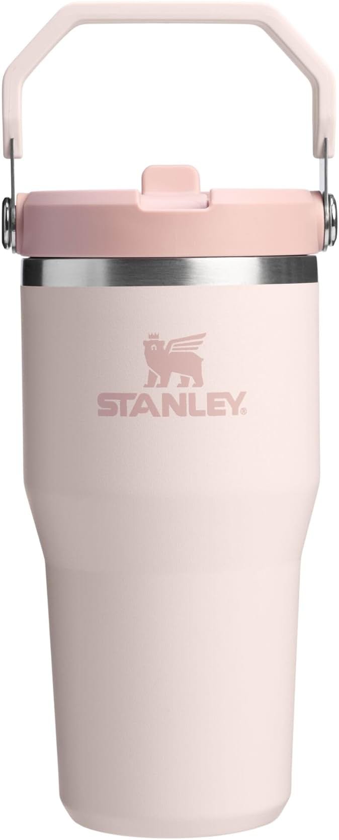 STANLEY IceFlow 2.0 Flip Straw Tumbler with Handle 20 oz | Twist On Lid and Flip Up Straw | Leak Resistant Water Bottle | Insulated Stainless Steel | BPA-Free | Rose Quartz - Product Image
