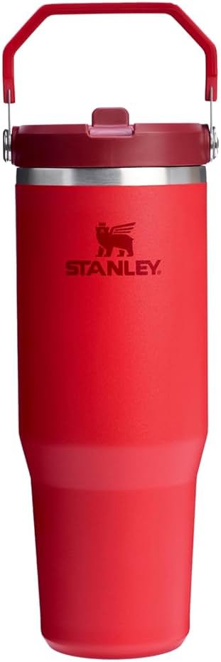 STANLEY IceFlow 2.0 Flip Straw Tumbler with Handle 30 oz | Twist On Lid and Flip Up Straw | Leak Resistant Water Bottle | Insulated Stainless Steel | BPA-Free | Chili Red - Product Image