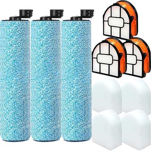 WD161 Roller and Filter for fit Shark HydroVac MessMaster Wet Dry WD161 WD261 AW261 and Shark WD101 WD201 WD100 WD200 AW201 WD200C WD201C WD101C Vacuum Cleaner,3 Brush Rollers,4 Foam Filters,3 Filter - Product Image