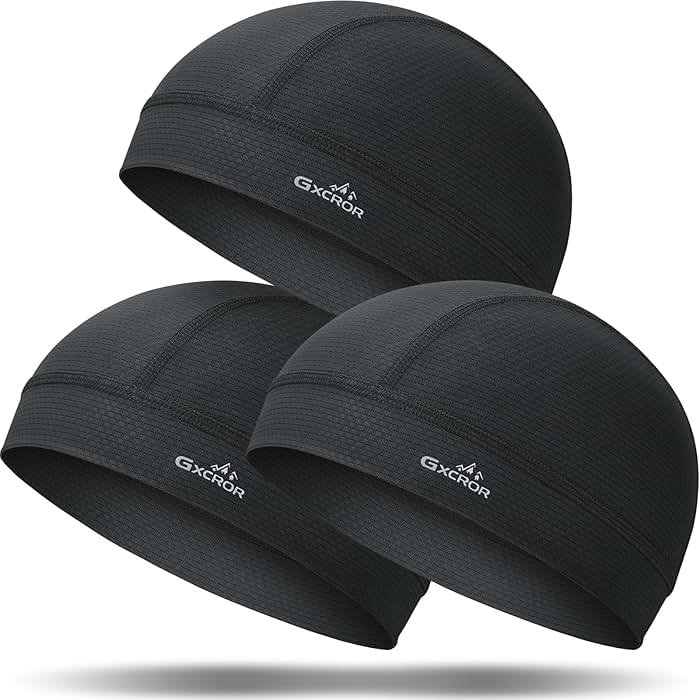 GXCROR 3 Pack Cooling Skull Cap with Sweat-Wicking & Anti-Odor Technology Quick-Dry Helmet Liner for Cycling Motorcycle - Product Image
