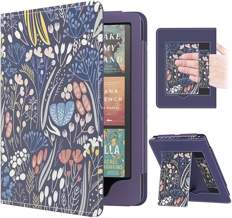 MoKo Case for 7"/6.8" Kindle Paperwhite(12th/11th Gen-2024/2021) and Kindle Colorsoft Signature Edition, Slim PU Shell Cover Case with Auto-Wake/Sleep for Kindle Paperwhite 2024, Night Blue - Product Image