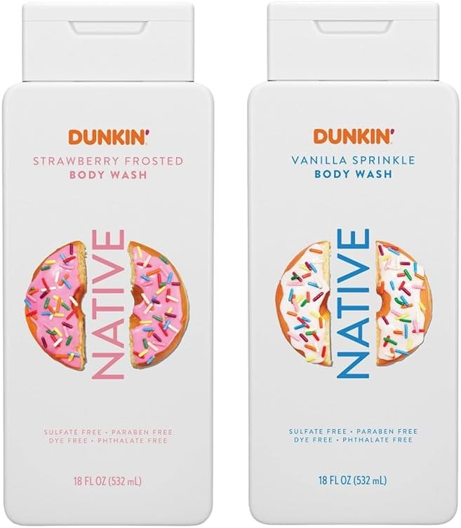 Native Body Wash, Dunkin Vanilla Sprinkle, Contains Naturally Derived Ingredients | For Women & Men, Sulfate, Paraben, & Dye Free Leaving Skin Soft and Hydrated | 18 oz - Product Image