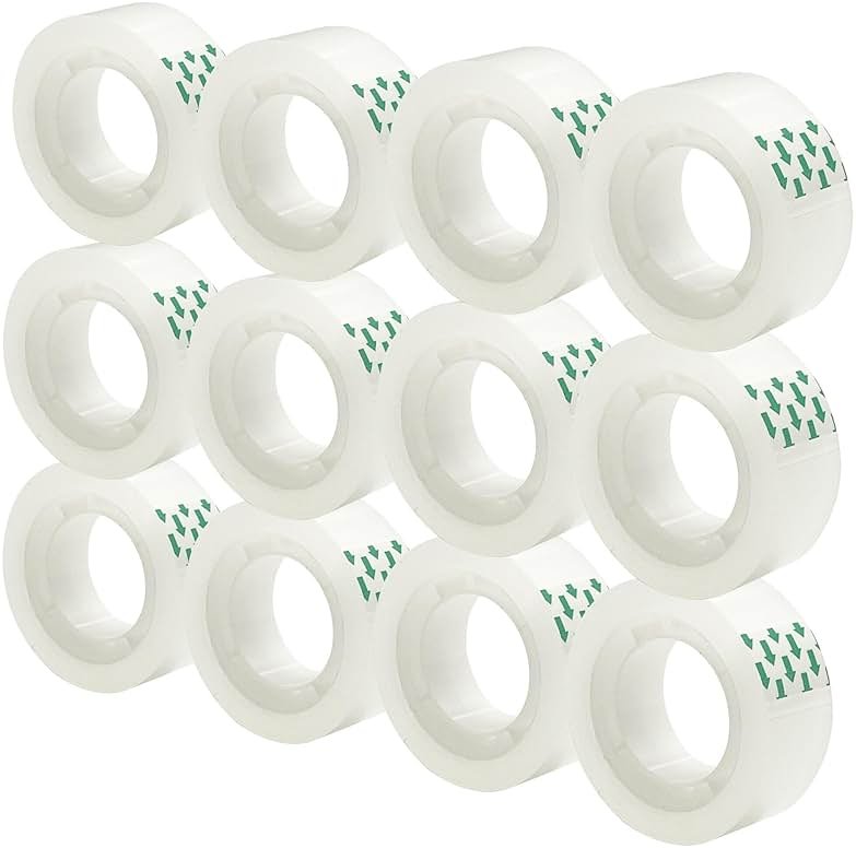 MJUNM Invisible Tape, Writable Tape Repairing Tape Wall Safe Tape Gift Wrap Tape, 12 Rolls - Product Image