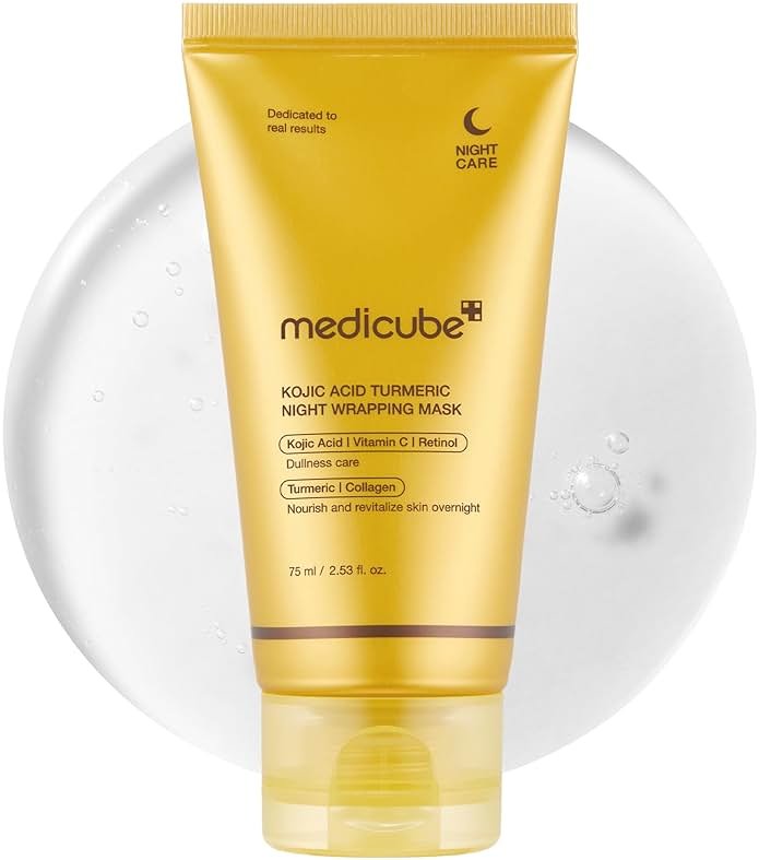 medicube Kojic Acid Turmeric Overnight Wrapping Peel Off Mask – Brightens & Defends Against Skin Stress for a Clear, Glowing Complexion, Korean Skincare, 2.53 fl. oz. - Product Image