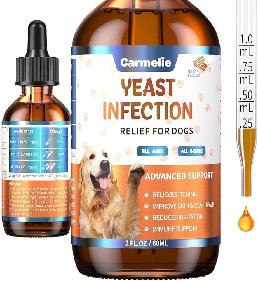 Natural Yeast Relief for Dogs, Supports Healthy Itch Relief, Dog Ear Discomfort Care, Itch Relief for Dog, Allergy Supports, Inflammation Relief for Dogs, 60ml - Product Image