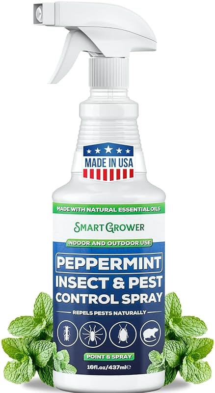 Peppermint Oil Spray for Insects, Pests, Rodents, Mice, Bugs, Spiders, Ants & Wasps - All Natural Pest Control Repellent for Home, Indoor, Outdoor, Garden, Maximum Strength, Ready-to-Use, 16 FL OZ - Product Image