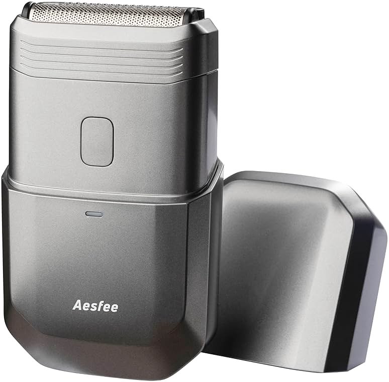 Electric Razors for Men Face - Compact Travel Electric Foil Shavers for Mens Bald Head - Small Portable Face and Head Shavers IPX7 Waterproof Wet and Dry, Dual-Action Blades and USB-C Rechargeable - Product Image