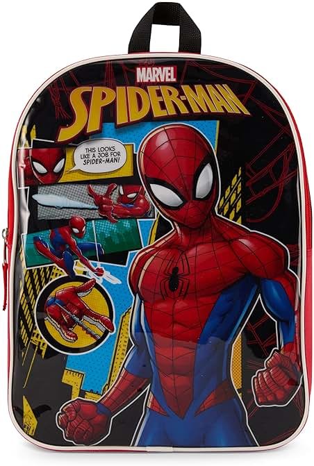 Marvel Spiderman Backpack for Boys & Toddlers - Miles Morales Bookbag for Kids Ages 3-7 - Spider Man Backpack with Padded Straps and Zip Compartment - Miles Morales Back Pack - 15" - Product Image